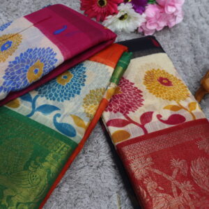 Synthatic Printed Cotton Sarees