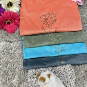 Two Tone Cotton Stone Design Top